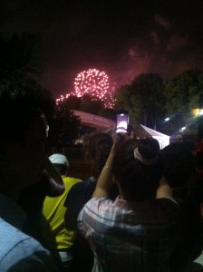 Watching the fireworks from Boston July 4, 2014