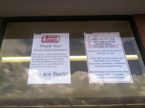 Signs in Somerville store for post