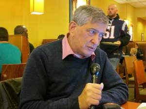 BILL MARCUS RECORDING A SPOT IN PANERA BREAD, MANCHESTER, NH AT 1PM