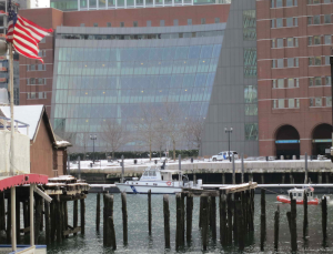 Featured pic for trials John J. Moakley Federal Courthouse in Boston as seen from Boston Harbor