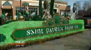 St. Patrick's Day Parade float (Courtesy of Fox 25)